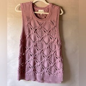 Lucky Brand sleeveless sweater. Loose knit. Mauve. Size XL